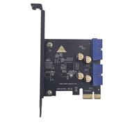 NONDK Tarjeta de Expansión PCI-e A USB 3.0 con Conector Dual de 19 Pines PCIe 2.0 X1 19P para Tarjeta Adaptadora de Panel Frontal de 5 Gbps