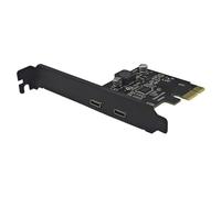 NONDK Tarjeta de Expansión PCI-e X1 A Doble USB Tipo C PCIE X1 A 2 Puertos USB 3.2 GEN1 5 Gbps Tarjeta Elevadora para Ordenador de Sobremesa