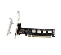 NONDK Tarjeta de Expansión PCI-e X16 Dividida de 4 Puertos Oculink SFF8611 y 8612 NVME PCIe, Adaptador de Unidad de Estado Sólido para Expansión de Placa Base