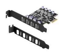 NONDK Tarjeta de Expansión PCIe USB 3.0 de 4 Puertos con 4X Type C y Soporte de Perfil Bajo para PC de Escritorio (Solo Datos)