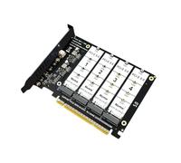 NONDK Tarjeta de Expansión PCIe X16 A 4 SSD NVMe, Adaptador M.2 2280, Placa Conversora de Disco Duro de Estado Sólido