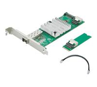NONDK Tarjeta de Red de Fibra Óptica M.2 10G +, Adaptador Ethernet 10GbE, Tarjeta LAN M.2 (Clave M) A 10G + JL82599EN, Adaptador Ethernet 10GbE con Clave M para Servidores y Estaciones de Trabaj