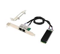 NONDK Tarjeta de Red Gigabit Ethernet de Doble Puerto M.2 B+M Key I226-T2 de Industrial de 2,5 G. Adaptador Gigabit Ethernet.