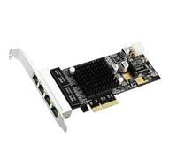 NONDK Tarjeta de Red PCIE PoE de 4 Puertos, Convertidor Ethernet Industrial Gigabit 10/100/1000M, Adaptador PCI-e 1x, Chip Intel350
