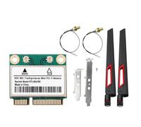 NONDK Tarjeta de Red WiFi 6 RTL8852BE de 1800 Mbps, Banda Dual, 2,4 G/5 GHz, Antena de 10 DBI, Interfaz Mini PCIe BT 5.2 para 10 y 11.