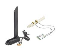 NONDK Tarjeta Inalámbrica WiFi 6E AX210 de Triple Banda con Antena Extensible Plegable, 5 GHz/6 G/2,4 G, 5374 Mbps, con Soporte.