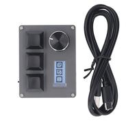 NONDK Teclado Pequeño de 3 Teclas con Perilla, Almohadilla Macro Retroiluminada RGB, Pantalla LCD A Color de 0.96 Pulgadas, Controlador de Juegos Programable para PC