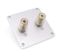 NONDK Terminal de Altavoz de Audio de 2 bits, Borne de Cobre Cuadrado, Caja de Altavoz, Placa de Terminales de Cableado de 80 X 80 mm, Accesorios.