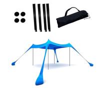 NONDK Tienda de Playa, Toldo de Playa con Sacos de, Estacas para el Suelo y Postes de Estabilidad, Sombra Exterior, Refugio Solar para Viajes de Camping.