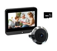 NONDK Timbre Digital Tuya Wifi de 4,3 Pulgadas y 2 MP con Mirilla Electrónica, Cámara de Detección de Movimiento PIR y Tarjeta de 32 GB.