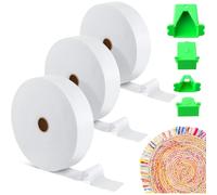 NONDK Tiras de Batting de Rollo de Tela con Fabricador de Tubos, 3 Rollos, 150 Yardas en Total, Batting de Mezcla de Algodón de 2 1/4 Pulgadas para Alfombras, DIY.