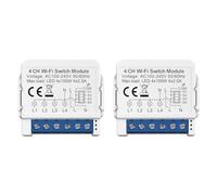 NONDK Tuya Smart WiFi Control de Interruptor de Luz Mini Disyuntor de 4 Vías Controlado por Yandex Home