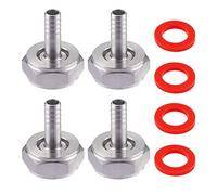 NONDK Uds. Acoplador de Barril de Cerveza de Acero Inoxidable, Kit de Conector de LíNea de Cerveza, Tuerca Hexagonal 5/8 Pulgadas G Rosca X 5/16 Pulgadas Barb