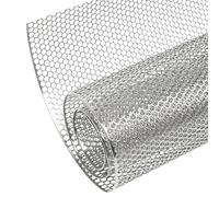 NONDK Universal para Parrilla de Coche 40" X 13" - Inserto de Rejilla Automotriz de Aleación de Aluminio, Orificio de Panal de Abeja para Parachoques, Espaciado 6 Mm, Color Plata