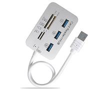 NONDK USB Concentrador 3.0 USB Divisor ExtensióN de 3 Puertos ExtensióN USB MúLtiple Lector de Tarjetas SD Concentrador 3 0 Expansor USB3.0 para PC