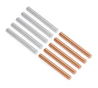 NONDK Varilla de Zinc y Cobre Puro de 10 Piezas, Varilla Redonda de Metal con 100 mm de Longitud y 10 mm de Diámetro para Galvanoplastia, Proyecto de de Metal