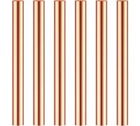 NONDK Varilla Redonda de Cobre Puro de 6 Uds., 3,94 Pulgadas de Longitud, 0,39 Pulgadas de Diámetro, Varilla de Metal Sólido Desnudo, Barra de Cobre, Barra de Torno en Stock