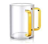 NONDK Vaso para Lavado de Manos con Dos Asas, de Acrílico Transparente de 5 Pulgadas, para el Ritual Judío de Netilat Yadayim.