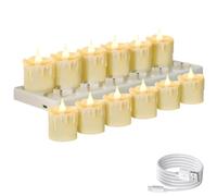NONDK Velas de Té Recargables con Control Remoto, Luces LED de Té con Control Remoto, Velas Recargables Parpadeantes.