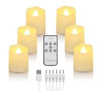 NONDK Velas Recargables con Temporizador y Control Remoto, LED, Sin Llama, para Bodas, Habitaciones, Jardín, Iluminación Navideña.