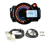 NONDK Velocímetro Digital Universal para Motocicletas RX2N con Pantalla LCD, Odómetro, Velocidad Máxima de 299 Km/H, 7 Colores, Panel de Control con Ajuste de Velocidad.