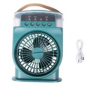 NONDK Ventilador de Aire Acondicionado USB Enfriador de Aire Personal Mini Humidificador Ventilador de NebulizacióN con 7 Colores Luces LED Ventilador PortáTil-Verde