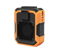 NONDK Ventilador de Cintura Portátil Recargable, Ventilador de Cintura Personal, Ventilador de Cuello Manos para Acampar, Al Aire Libre, Sitio de Construcción, Naranja