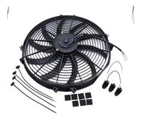 NONDK Ventilador de Radiador para Coche de 16 Pulgadas, Universal, Eléctrico, Delgado, con de Empuje y Extracción, 12 V, 120 W, Kit de Montaje.