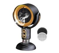 NONDK Ventilador Purificador, Filtro Extraíble y Lavable, Ventilador Portátil para Humo, Ventilador Purificador para Humo, Negro y Dorado