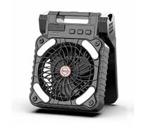 NONDK Ventilador Solar para Acampar con Luz, Ventilador Portátil para Acampar con Panel Solar, Ventilador Recargable para Tienda de Campaña.