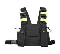 NONDK Walkie Talkie Bolsa de Pecho Doble Radio Reflectante Arnés de Pecho Bolsa de Soporte Chaleco Rig Walkie Talkies Paquete Frontal Estuche A
