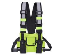 NONDK Walkie Talkie Bolsa de Pecho Doble Radio Reflectante Arnés de Pecho Bolsa de Soporte Chaleco Rig Walkie Talkies Paquete Frontal Estuche B