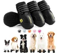 None Marca HCPET Botas Impermeables para Perro con Velcro Reflectante, Suela Antideslizante Resistente y Antideslizante al Aire Libre para Perros medianos a Grandes 4 PS