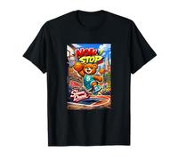 None Stop New York City Teddy Bear Playing Street Basketball Camiseta