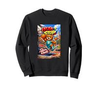 None Stop New York City Teddy Bear Playing Street Basketball Sudadera