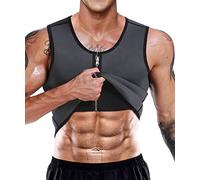 NonEcho - Chaleco de sauna para hombre, corsé de neopreno para moldear la cintura, camiseta moldeadora, adelgazante, para entrenamiento, Gris, Small