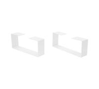 NoneDanGee 2 patines de mesa, patas de mesa de acero al carbono, patas de muebles para mesa de comedor, escritorio, mesa de café, banco, fácil montaje, hasta 100 kg, largo x alto 37 x 15 cm (blanco)
