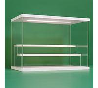 Nonemey Vitrina Expositora Transparente con Luz Led,2/3/4/5/6 Niveles Cajas de Metacrilato de Almacenaje,Antipolvo Caja Organizadora,Vitrina Acrílica para Colecciones (Blanco, 3Tier-31.5*18*23 cm)