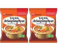 Nong Shim Fideos Instantáneos Ansungtang Con Carne Asada Y Miso 125 g (Paquete de 2)