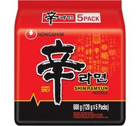 Nong Shim Shin Ramyun – Fideos instantáneos picantes – 5 paquetes
