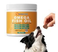 nongxiang Omega 3 Comprimidos Masticables para Perros - Complemento Alimenticio con Aceite de Pescado, contra Picor y Caída de Pelo, para un Pelaje Brillante y Piel Sana, 120 Comprimidos