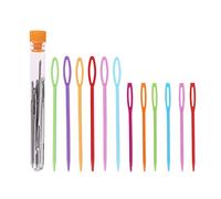 NONGYU 12 agujas de coser de plástico + 18 ojos grandes para proyectos de manualidades infantiles