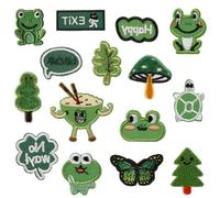 NONGYU 15 apliques bordados de animales para ropa de niños, chaquetas, sombreros, parches adhesivos de poliéster para ropa de niños