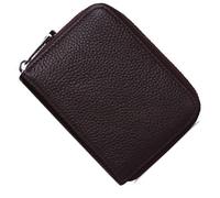 NONGYU 9Slots RFID - Cartera de piel sintética para tarjetas de crédito, con cremallera, organizador de conventos, acordeón, acordeón, café, Mass Beauty