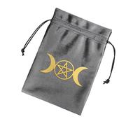 NONGYU Bolsa de franela para tarjetas de juego de mesa, bolsa de franela para joyas, organizadores de tarjetas de oráculos, suministros de brujería, Gray, 13x18cm/5.12x7.09inch, ZTD13