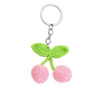 NONGYU Colgante de aleación de hilo resistente hecho a mano con diseño de cerezas, llavero creativo para decoración de bolsas y cadenas móviles