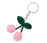 NONGYU Colgante de aleación de hilo resistente hecho a mano con diseño de cerezas, llavero creativo para decoración de bolsas y cadenas móviles
