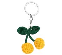 NONGYU Colgante de aleación de hilo resistente hecho a mano con diseño de cerezas, llavero creativo para decoración de bolsas y cadenas móviles