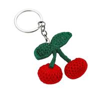 NONGYU Colgante de aleación de hilo resistente hecho a mano con diseño de cerezas, llavero creativo para decoración de bolsas y cadenas móviles