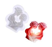 NONGYU Corazón trenzado de silicona resistente multiusos para jabones, chocolates, pasatiempos, rosa